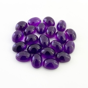 159.10 Cts. African Amethyst 14x10mm Smooth Oval Shape A Grade Cabochons Parcel - Total 21 Pcs.