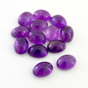 77.90 Cts. African Amethyst 14x10mm Smooth Oval Shape A Grade Cabochons Parcel - Total 13 Pcs.