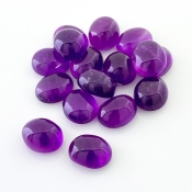 85.70 Cts. African Amethyst 12x10mm Smooth Oval Shape A Grade Cabochons Parcel - Total 16 Pcs.