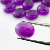 85.70 Cts. African Amethyst 12x10mm Smooth Oval Shape A Grade Cabochons Parcel - Total 16 Pcs.