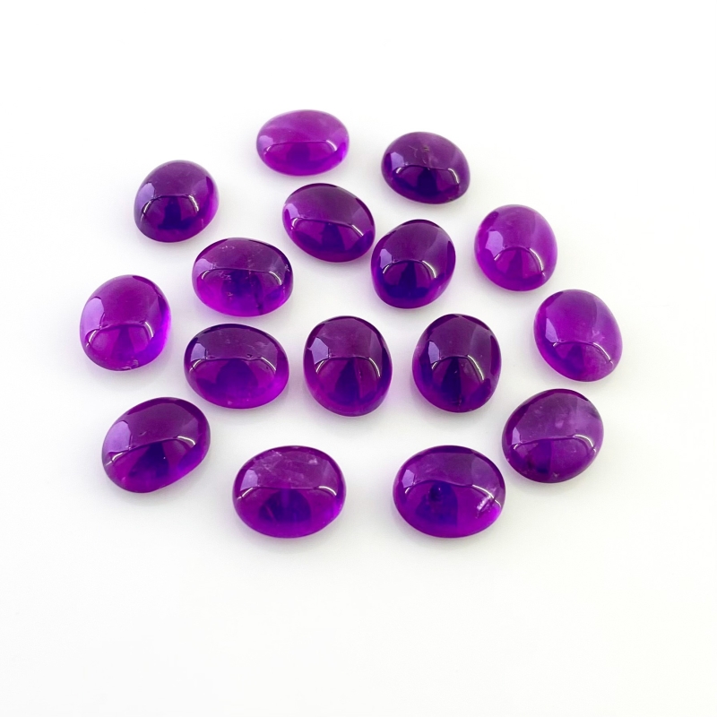85.70 Cts. African Amethyst 12x10mm Smooth Oval Shape A Grade Cabochons Parcel - Total 16 Pcs.