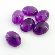 82.55 Cts. African Amethyst 18x13mm Smooth Oval Shape A Grade Cabochons Parcel - Total 6 Pcs.