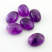 82.55 Cts. African Amethyst 18x13mm Smooth Oval Shape A Grade Cabochons Parcel - Total 6 Pcs.
