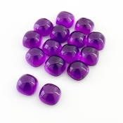 42.30 Carat African Amethyst 8mm Smooth Square Cushion Shape AA Grade Cabochons Parcel - Total 15 Pcs.