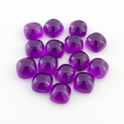 42.30 Carat African Amethyst 8mm Smooth Square Cushion Shape AA Grade Cabochons Parcel - Total 15 Pcs.
