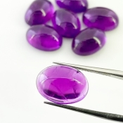 44.35 Carat African Amethyst 14x10mm Smooth Oval Shape A Grade Cabochons Parcel - Total 7 Pcs.