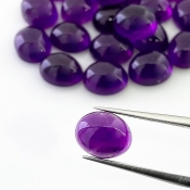 62.90 Carat African Amethyst 10X8mm Smooth Oval Shape A Grade Cabochons Parcel - Total 21 Pcs.