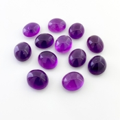 112.10 Cts. African Amethyst 14x12mm Smooth Oval Shape A Grade Cabochons Parcel - Total 12 Pcs.