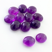 112.10 Cts. African Amethyst 14x12mm Smooth Oval Shape A Grade Cabochons Parcel - Total 12 Pcs.
