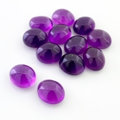 112.10 Cts. African Amethyst 14x12mm Smooth Oval Shape A Grade Cabochons Parcel - Total 12 Pcs.