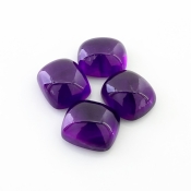 59.50 Carat African Amethyst 16x14mm Smooth Cushion Shape A Grade Cabochons Parcel - Total 4 Pcs.