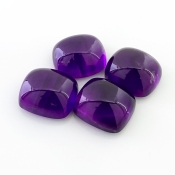 59.50 Carat African Amethyst 16x14mm Smooth Cushion Shape A Grade Cabochons Parcel - Total 4 Pcs.