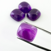 59.50 Carat African Amethyst 16x14mm Smooth Cushion Shape A Grade Cabochons Parcel - Total 4 Pcs.