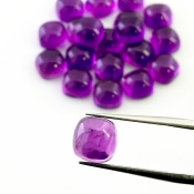 57.35 Carat African Amethyst 8mm Smooth Square Cushion Shape AA Grade Cabochons Parcel - Total 20 Pcs.