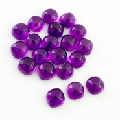 57.35 Carat African Amethyst 8mm Smooth Square Cushion Shape AA Grade Cabochons Parcel - Total 20 Pcs.