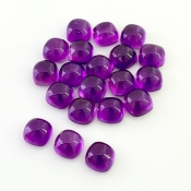 57.35 Carat African Amethyst 8mm Smooth Square Cushion Shape AA Grade Cabochons Parcel - Total 20 Pcs.