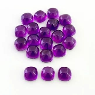 57.35 Carat African Amethyst 8mm Smooth Square Cushion Shape AA Grade Cabochons Parcel - Total 20 Pcs.