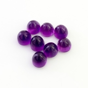 27.80 Carat African Amethyst 8mm Smooth Bullet Shape AA Grade Cabochons Parcel - Total 8 Pcs.