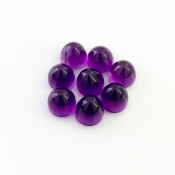 27.80 Carat African Amethyst 8mm Smooth Bullet Shape AA Grade Cabochons Parcel - Total 8 Pcs.