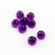 27.80 Carat African Amethyst 8mm Smooth Bullet Shape AA Grade Cabochons Parcel - Total 8 Pcs.