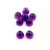 27.80 Carat African Amethyst 8mm Smooth Bullet Shape AA Grade Cabochons Parcel - Total 8 Pcs.