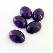 56.20 Carat African Amethyst 18x13mm Smooth Oval Shape A Grade Cabochons Parcel - Total 5 Pcs.