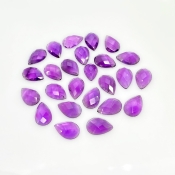51.45 Carat African Amethyst 12x8mm Checkerboard Pear Shape A Grade Cabochons Parcel - Total 25 Pcs.