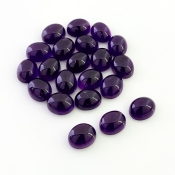 65.40 Carat African Amethyst 10X8mm Smooth Oval Shape A Grade Cabochons Parcel - Total 21 Pcs.