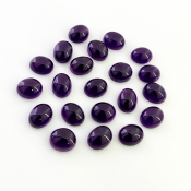 65.40 Carat African Amethyst 10X8mm Smooth Oval Shape A Grade Cabochons Parcel - Total 21 Pcs.