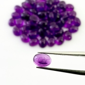 53.65 Carat African Amethyst 7x5mm Smooth Oval Shape A Grade Cabochons Parcel - Total 55 Pcs.