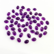53.65 Carat African Amethyst 7x5mm Smooth Oval Shape A Grade Cabochons Parcel - Total 55 Pcs.