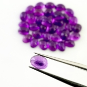 31.90 Carat African Amethyst 7x5mm Smooth Oval Shape A Grade Cabochons Parcel - Total 37 Pcs.