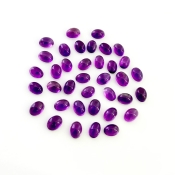31.90 Carat African Amethyst 7x5mm Smooth Oval Shape A Grade Cabochons Parcel - Total 37 Pcs.