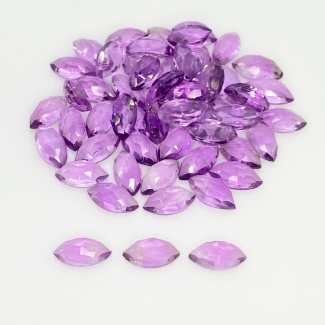 57.30 Carat African Amethyst 10x5mm Rose Cut Marquise Shape AA Grade Cabochons Parcel - Total 55 Pcs.