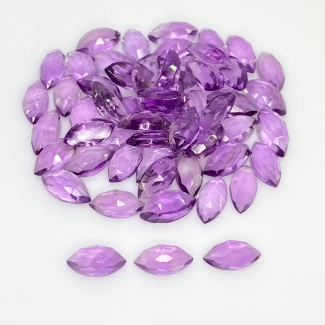 58.30 Carat African Amethyst 10x5mm Rose Cut Marquise Shape AA Grade Cabochons Parcel - Total 55 Pcs.