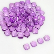 41.40 Carat African Amethyst 5mm Rose Cut Square Cushion Shape AA Grade Cabochons Parcel - Total 70 Pcs.