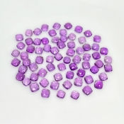 41.40 Carat African Amethyst 5mm Rose Cut Square Cushion Shape AA Grade Cabochons Parcel - Total 70 Pcs.