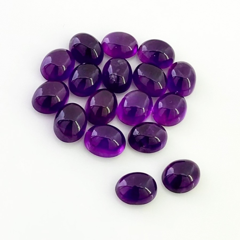36 Carat African Amethyst 9x7mm Smooth Oval Shape A Grade Cabochons Parcel - Total 17 Pcs.