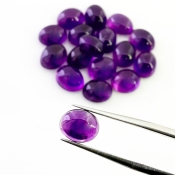 36 Carat African Amethyst 9x7mm Smooth Oval Shape A Grade Cabochons Parcel - Total 17 Pcs.