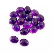 36 Carat African Amethyst 9x7mm Smooth Oval Shape A Grade Cabochons Parcel - Total 17 Pcs.