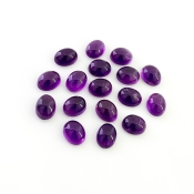 36 Carat African Amethyst 9x7mm Smooth Oval Shape A Grade Cabochons Parcel - Total 17 Pcs.