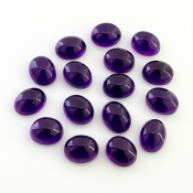 35.70 Carat African Amethyst 9x7mm Smooth Oval Shape A Grade Cabochons Parcel - Total 16 Pcs.