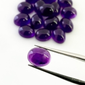 35.70 Carat African Amethyst 9x7mm Smooth Oval Shape A Grade Cabochons Parcel - Total 16 Pcs.