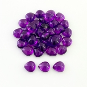 42.50 Carat African Amethyst 7mm Smooth Heart Shape A Grade Cabochons Parcel - Total 36 Pcs.