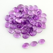 40.85 Carat African Amethyst 7x5mm Smooth Oval Shape A Grade Cabochons Parcel - Total 55 Pcs.
