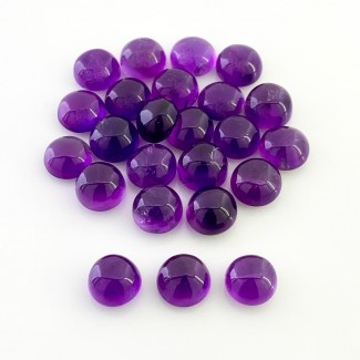African Amethyst Smooth Round Shape A Grade Cabochon Parcel - 9mm - 24 Pc. - 80.10 Cts.
