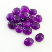 66.60 Cts. African Amethyst 11x9mm Smooth Oval Shape A Grade Cabochons Parcel - Total 16 Pcs.