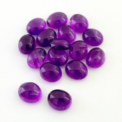 66.60 Cts. African Amethyst 11x9mm Smooth Oval Shape A Grade Cabochons Parcel - Total 16 Pcs.
