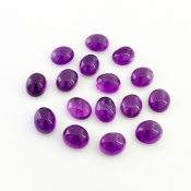66.60 Cts. African Amethyst 11x9mm Smooth Oval Shape A Grade Cabochons Parcel - Total 16 Pcs.