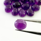 72.05 Cts. African Amethyst 10X8mm Smooth Oval Shape A Grade Cabochons Parcel - Total 20 Pcs.